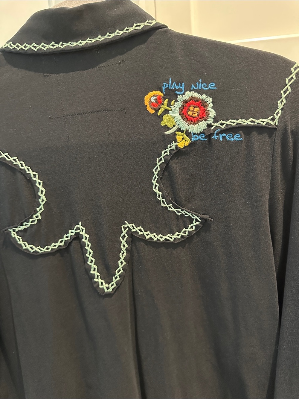 Double D Ranch Black Western Embroidered Button-Down Shirt - Picture 5 of 5
